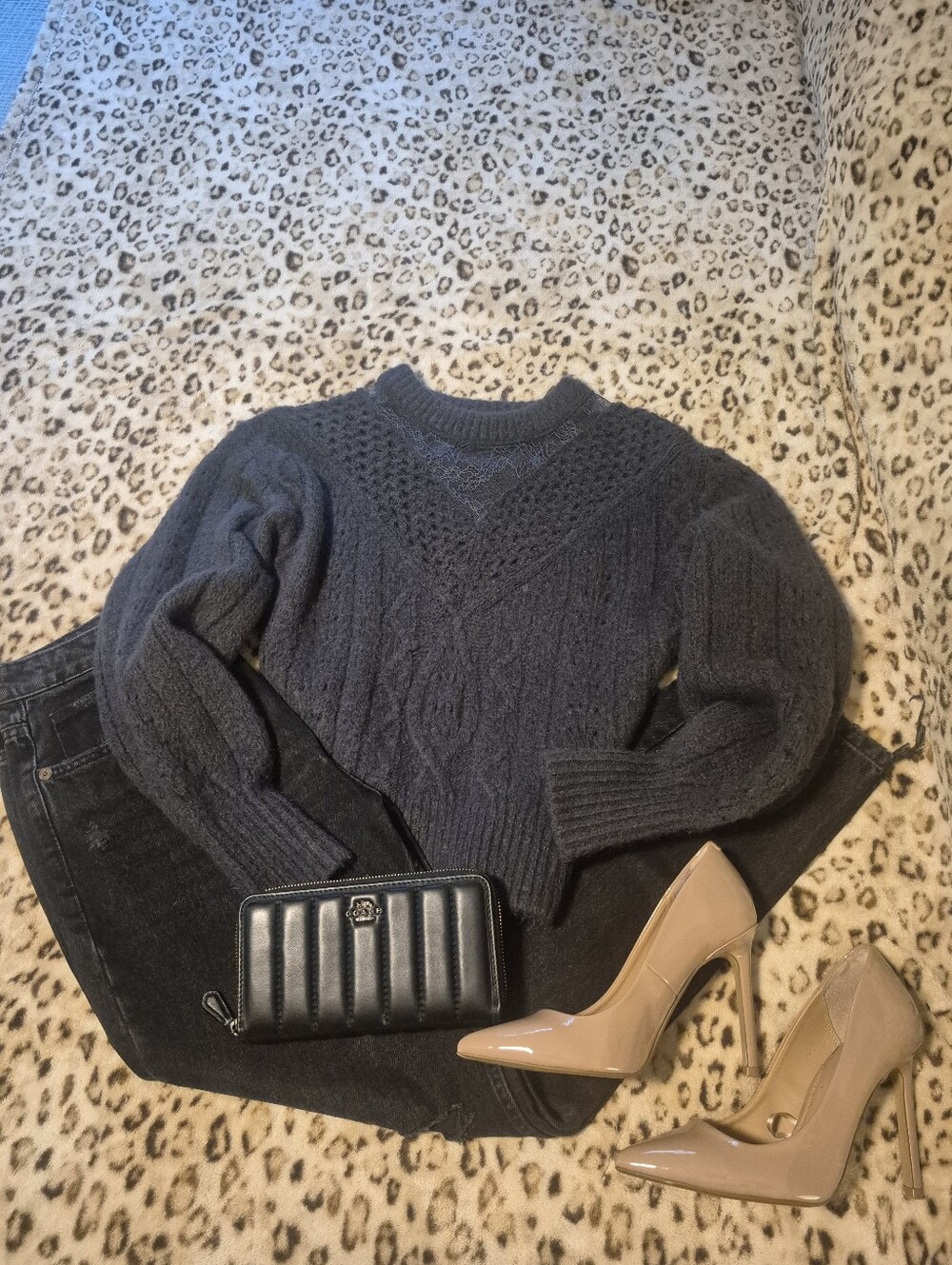 Express Gray Knit Sweater
